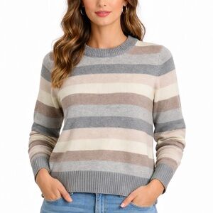 GAP Neutral Striped Sweater, Soft Lightweight Knit